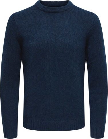 Niebieski sweter Only & Sons z wełny w stylu casual