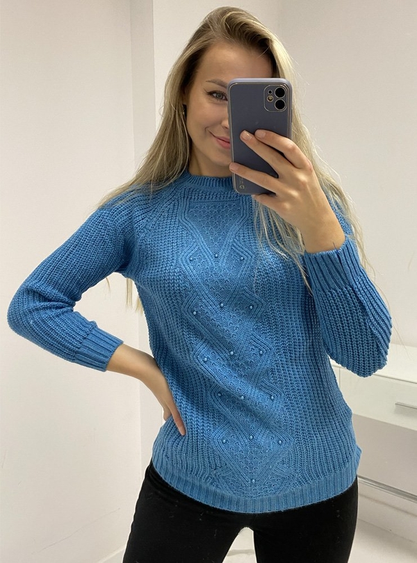 Niebieski sweter Pakuten w stylu casual