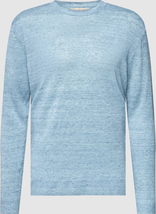 Niebieski sweter Peek&Cloppenburg w stylu casual z okrągłym dekoltem