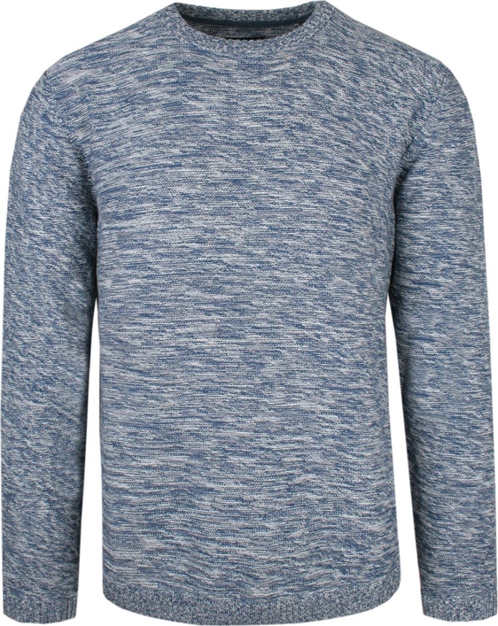 Niebieski sweter PIONEER z tkaniny z okrągłym dekoltem