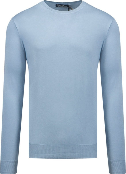Niebieski sweter POLO RALPH LAUREN z okrągłym dekoltem