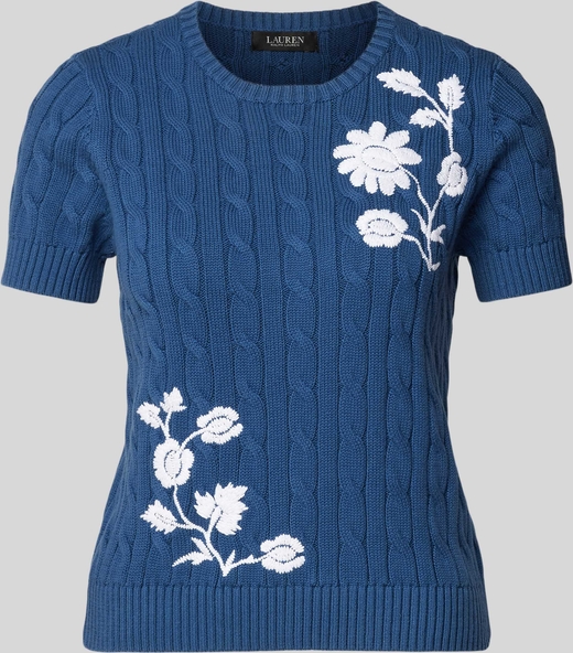 Niebieski sweter Ralph Lauren w stylu casual z nadrukiem