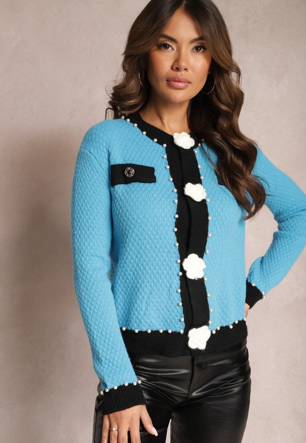 Niebieski sweter Renee w stylu klasycznym
