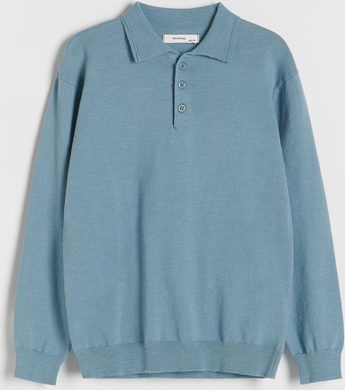 Niebieski sweter Reserved z dzianiny