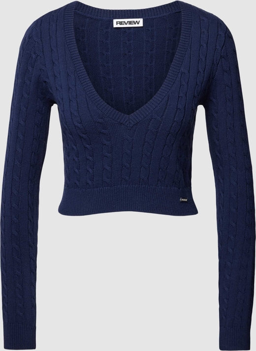 Niebieski sweter Review z bawełny