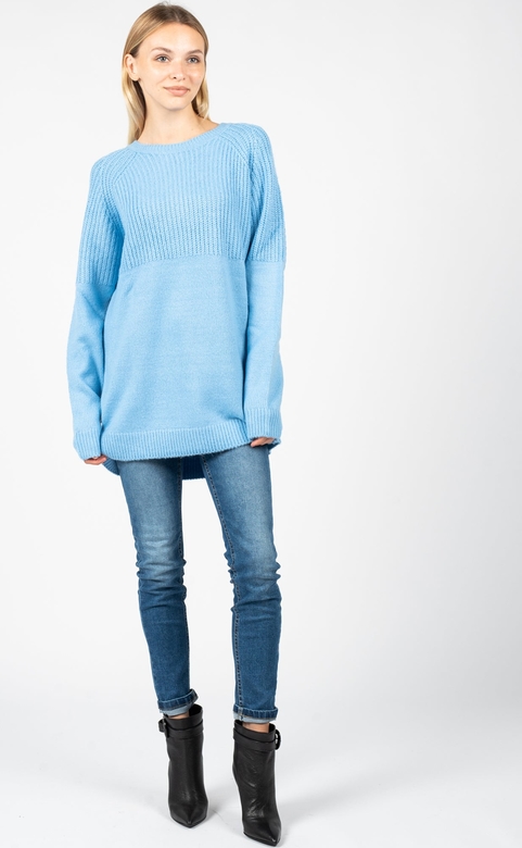 Niebieski sweter Silvian Heach z dzianiny w stylu casual