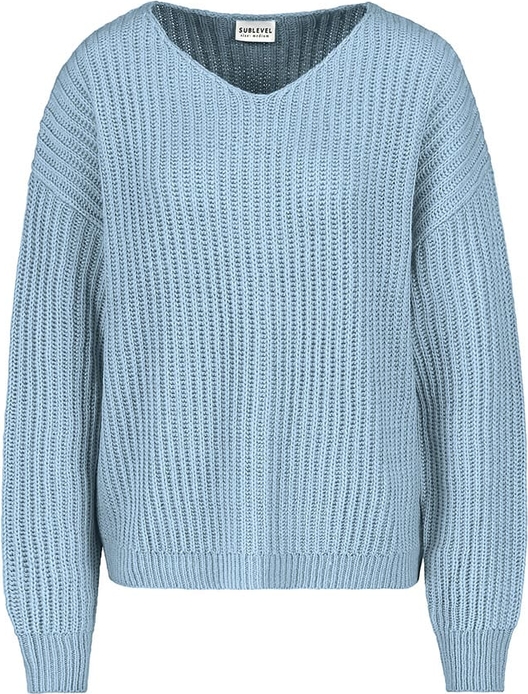 Niebieski sweter SUBLEVEL w stylu casual