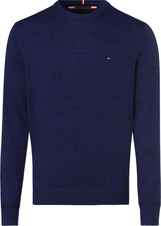 Niebieski sweter Tommy Hilfiger z okrągłym dekoltem w stylu casual