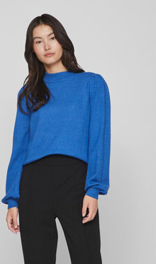 Niebieski sweter Vila w stylu casual