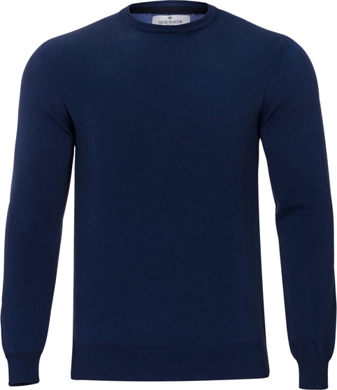 Niebieski sweter WARESHOP z okrągłym dekoltem z bawełny w stylu casual