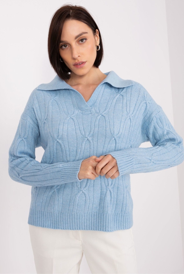 Niebieski sweter Wool Fashion Italia