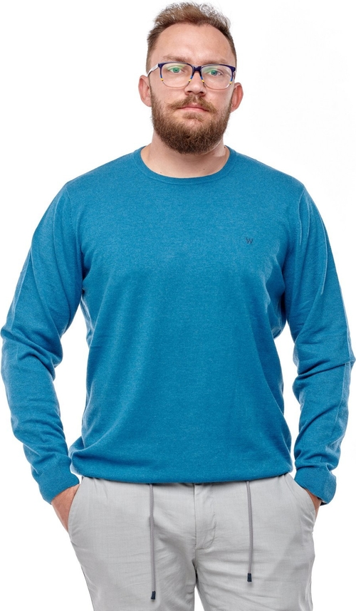 Niebieski sweter Wrangler z bawełny w stylu casual