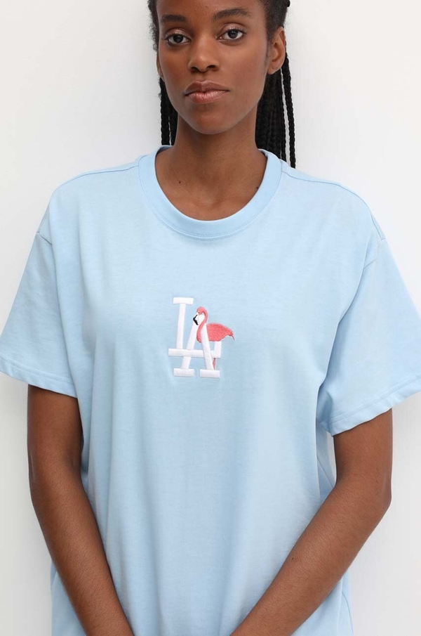 Niebieski t-shirt 47 Brand w młodzieżowym stylu z okrągłym dekoltem