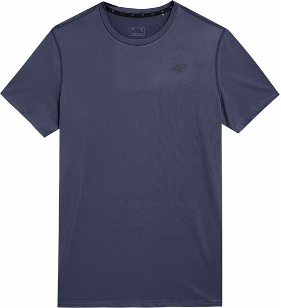 Niebieski t-shirt 4F w stylu casual z krótkim rękawem
