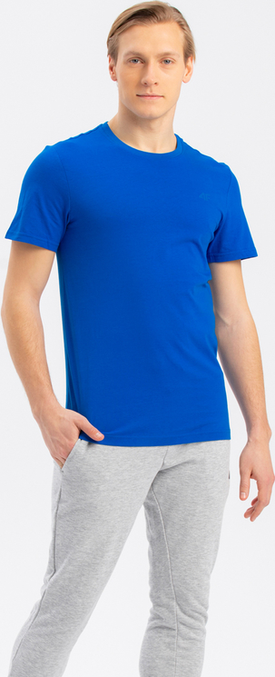 Niebieski t-shirt 4F w stylu klasycznym