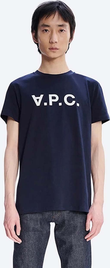Niebieski t-shirt A.P.C. z bawełny