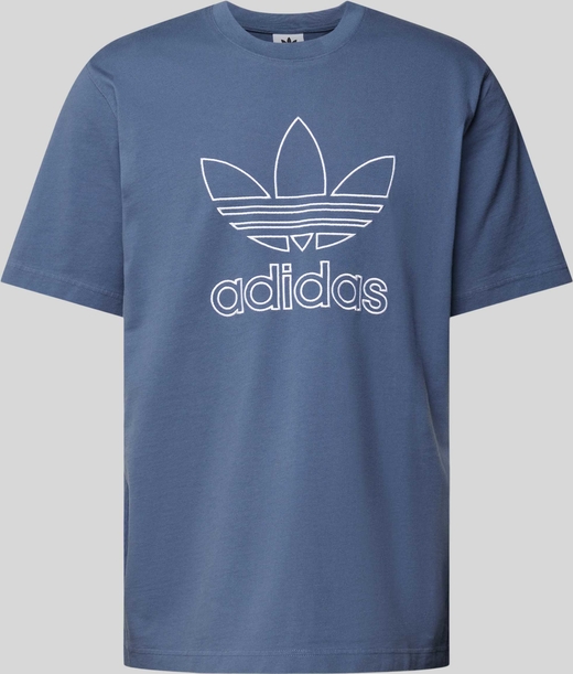 Niebieski t-shirt Adidas Sportswear w młodzieżowym stylu z bawełny