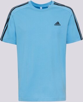 Niebieski t-shirt Adidas w street stylu z krótkim rękawem