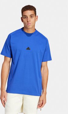 Niebieski t-shirt Adidas w stylu casual
