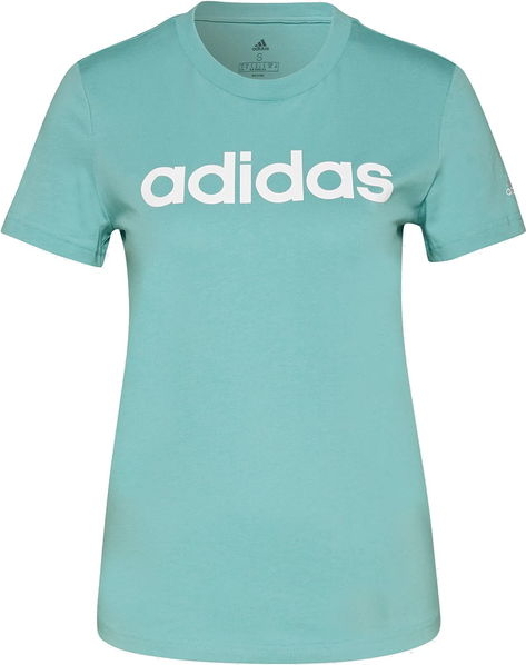 Niebieski t-shirt Adidas z bawełny z krótkim rękawem w sportowym stylu