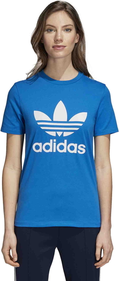 Niebieski t-shirt Adidas z dżerseju
