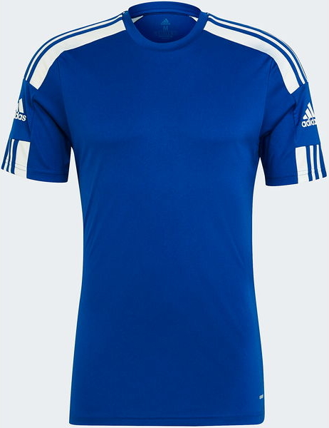 Niebieski t-shirt Adidas z dżerseju z krótkim rękawem