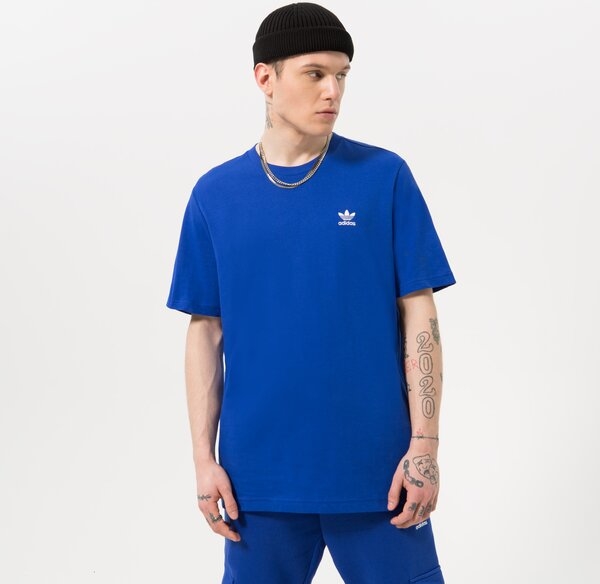 Niebieski t-shirt Adidas z krótkim rękawem