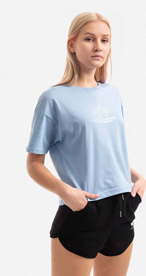 Niebieski t-shirt Alpha Industries z bawełny