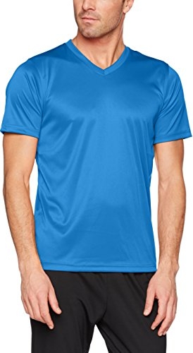 Niebieski t-shirt amazon.de z krótkim rękawem