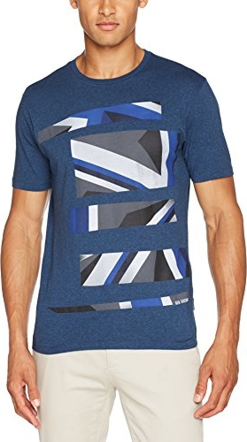 Niebieski t-shirt amazon.de z nadrukiem z krótkim rękawem