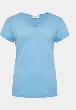 Niebieski t-shirt American Vintage z krótkim rękawem z okrągłym dekoltem