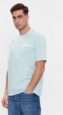 Niebieski t-shirt Armani Exchange w stylu casual
