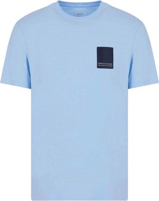 Niebieski t-shirt Armani Exchange z bawełny w stylu casual
