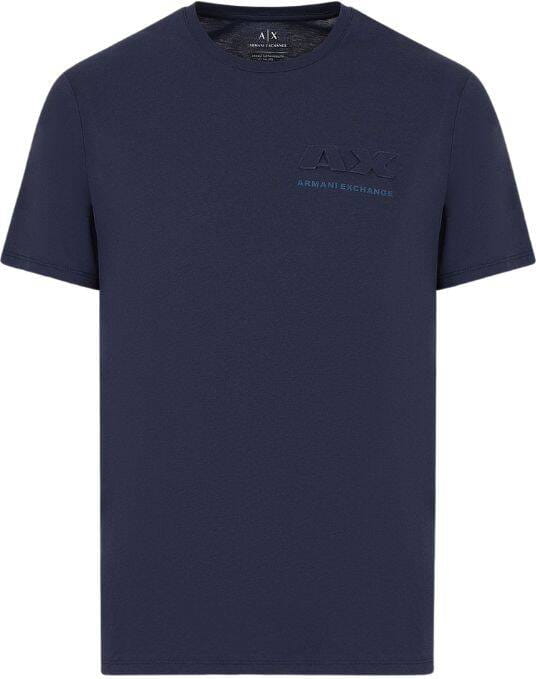 Niebieski t-shirt Armani Exchange z bawełny z krótkim rękawem w stylu casual