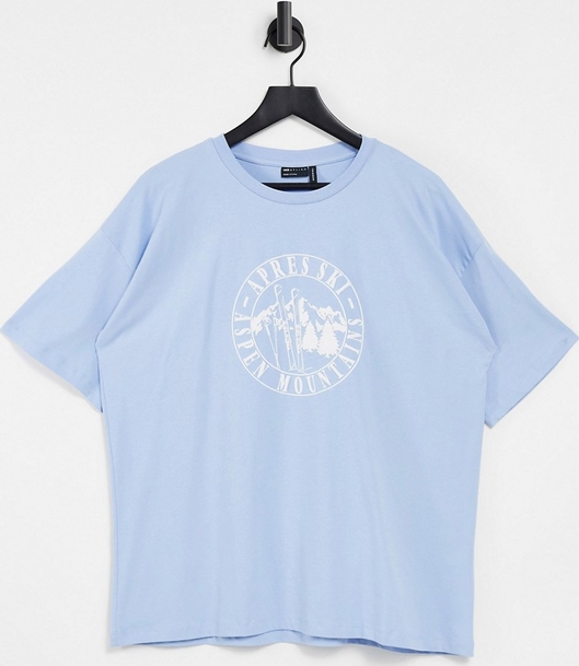 Niebieski t-shirt Asos z okrągłym dekoltem