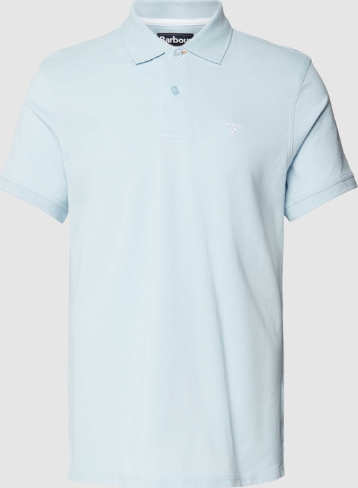 Niebieski t-shirt Barbour w stylu casual