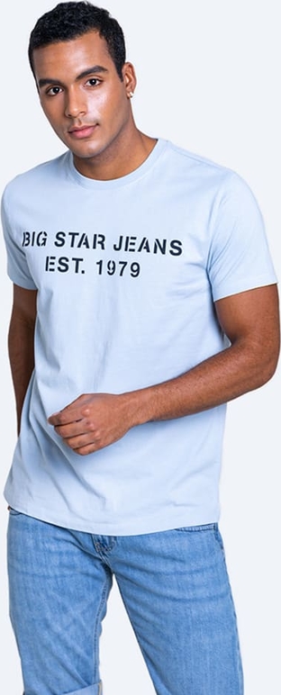 Niebieski t-shirt Big Star z bawełny w młodzieżowym stylu