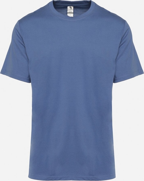Niebieski t-shirt born2be z bawełny w stylu casual z krótkim rękawem