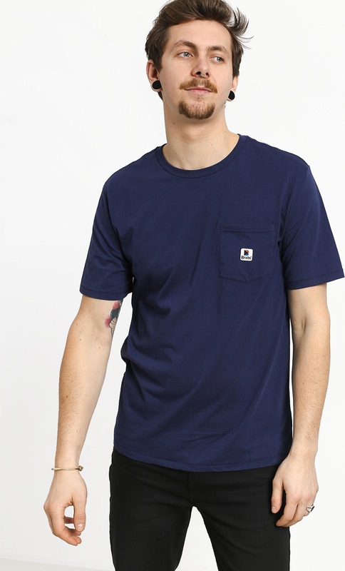 Niebieski t-shirt Brixton z krótkim rękawem