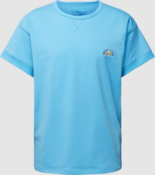 Niebieski t-shirt Calida z bawełny