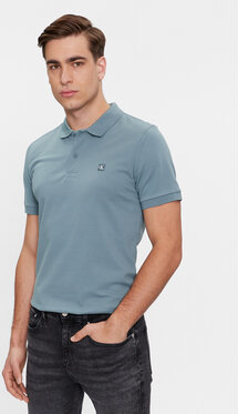 Niebieski t-shirt Calvin Klein w stylu casual z krótkim rękawem