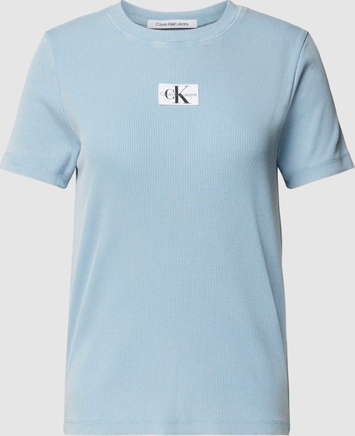 Niebieski t-shirt Calvin Klein z bawełny