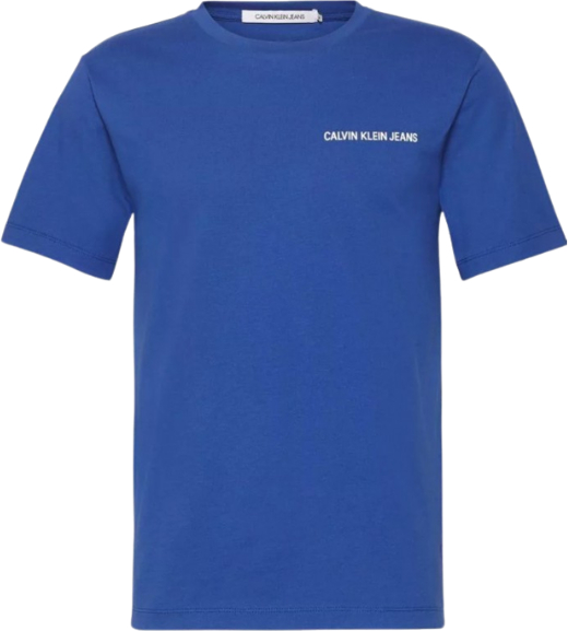 Niebieski t-shirt Calvin Klein z bawełny z krótkim rękawem