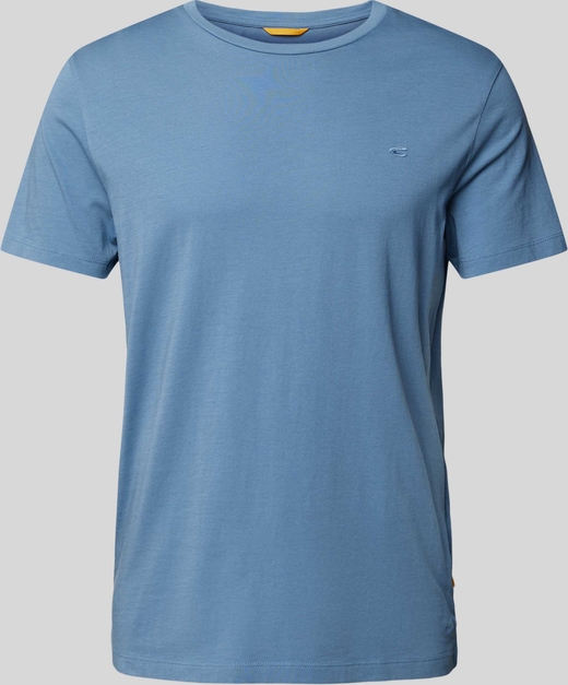 Niebieski t-shirt Camel Active z krótkim rękawem z bawełny