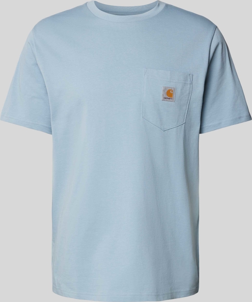 Niebieski t-shirt Carhartt WIP z krótkim rękawem w stylu casual