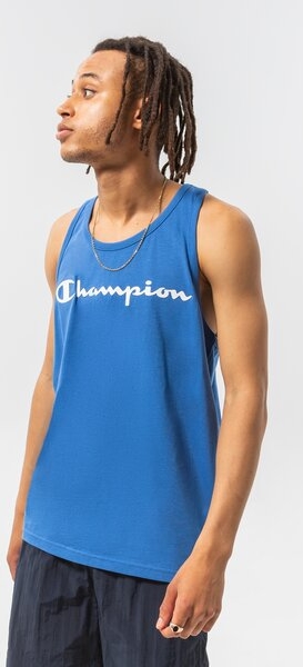 Niebieski t-shirt Champion w sportowym stylu z krótkim rękawem