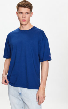 Niebieski t-shirt Champion z krótkim rękawem w stylu casual