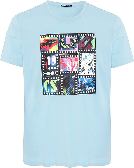Niebieski t-shirt Chiemsee w młodzieżowym stylu