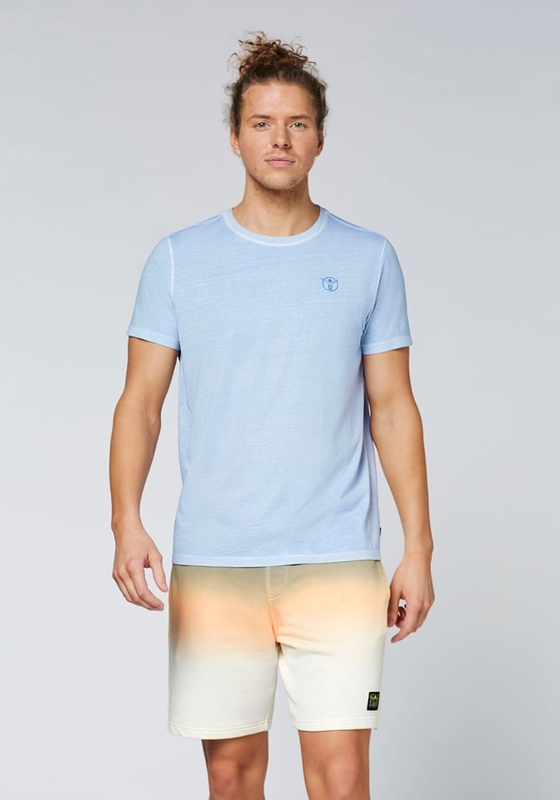 Niebieski t-shirt Chiemsee z bawełny w stylu casual