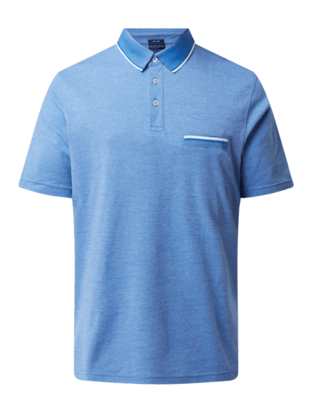Niebieski t-shirt Christian Berg w stylu casual z bawełny z krótkim rękawem